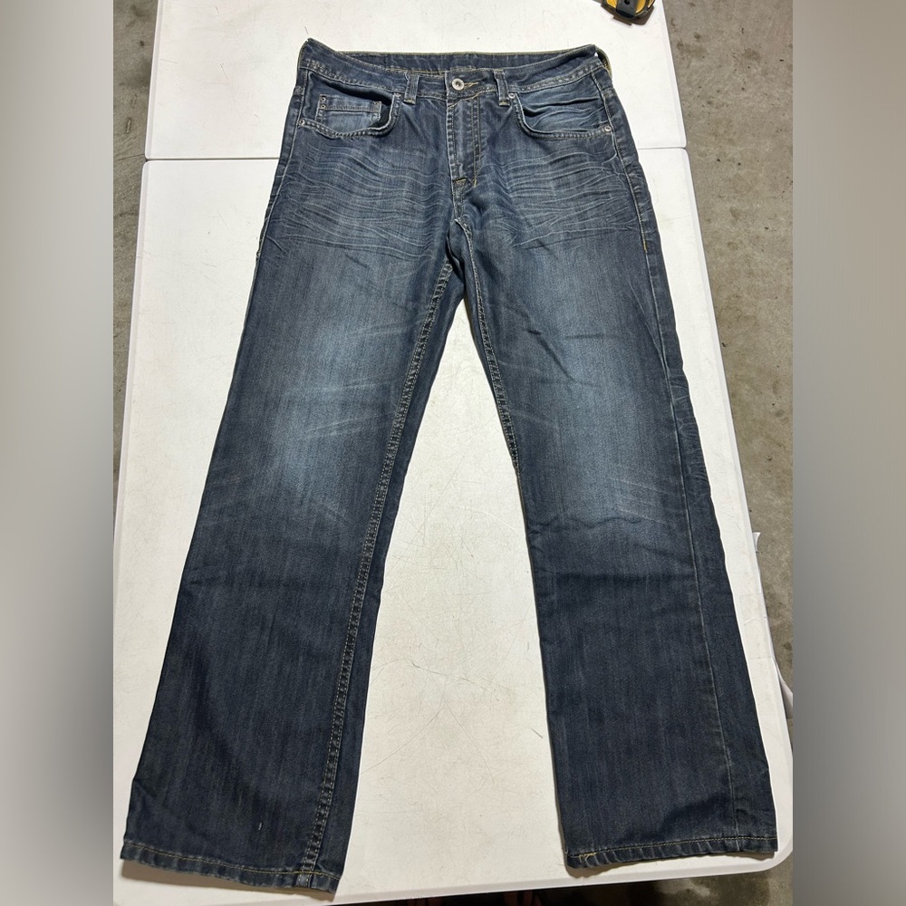 Buffalo David Bitton Driven-X Straight Stretch Mens 32x30 Blue Jeans Denim